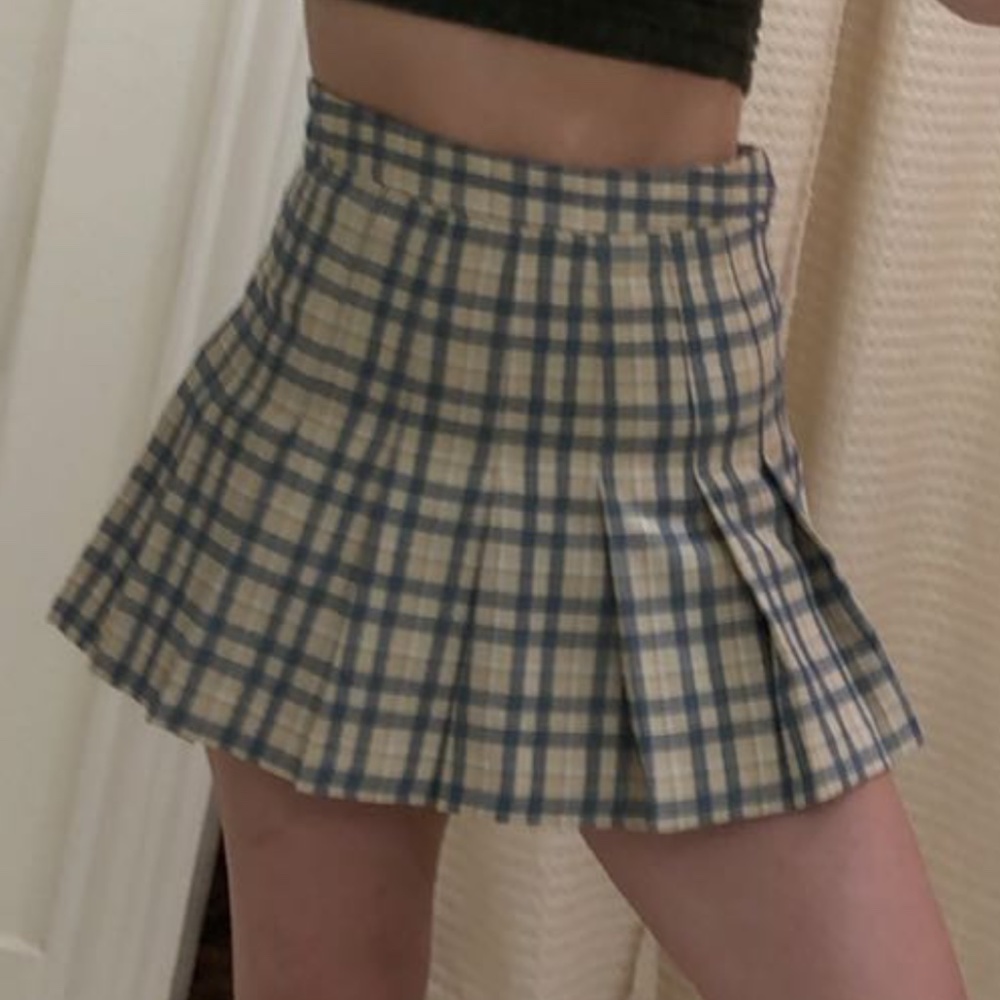 Plaid pleated golf skort / mini skirt small